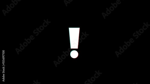 exclamation marks, stop motion animation on a transparent background. Comic animated exclamation point.