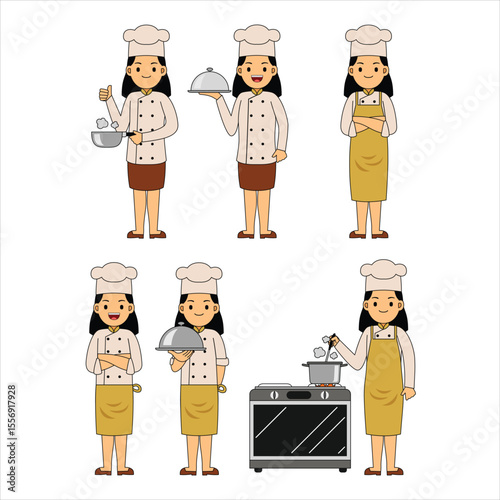 Woman Chef Profession Character Vector Illustration