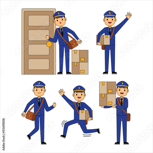 Postman Profession Character Vector Illustration