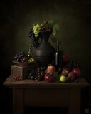 Dark and moody still life composition