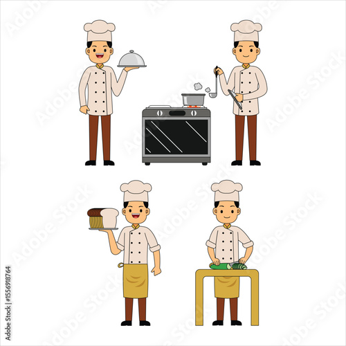 Woman Chef Profession Character Vector Illustration
