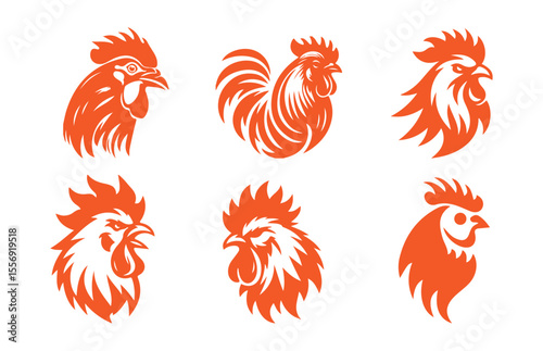 Rooster Symbol Icons for Branding or Farm Logo