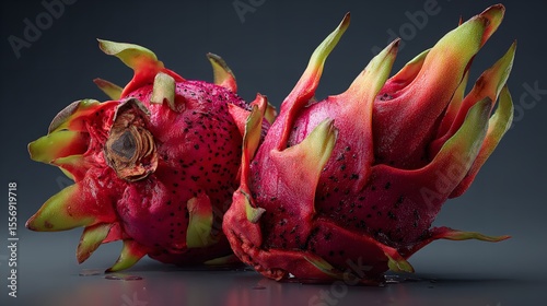 Exotic dragon fruit still life Tropical freshness meets art Culinary delights vibrant healthy food