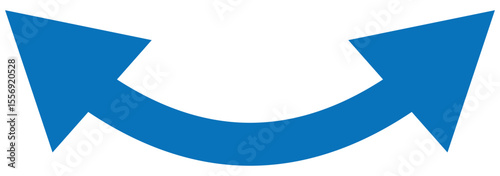 Dual sided arrow vector, icon, silhouette design. Semicircular curved thin, long double ended arrow vector design for website, app and logo design.