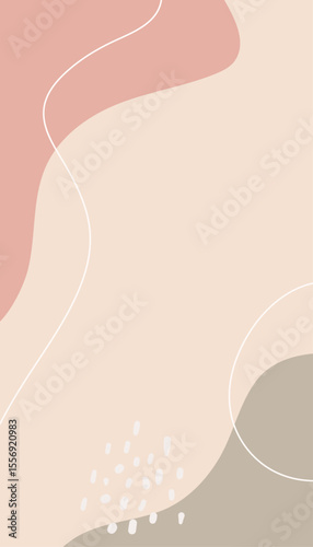 Minimalist design in pastel pinks and beiges with natural curves and soft shapes. Elegant and calming
