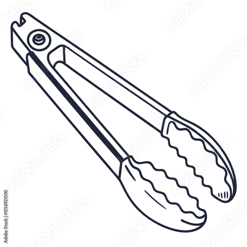 Kitchen tongs with wavy gripping ends kitchen utensil cooking tool