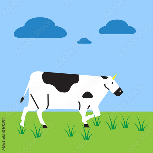 Farm vector art illustration. Flat design of  farm concept and simple design