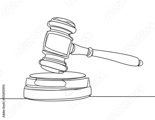 Continuous line drawing of a gavel (1)