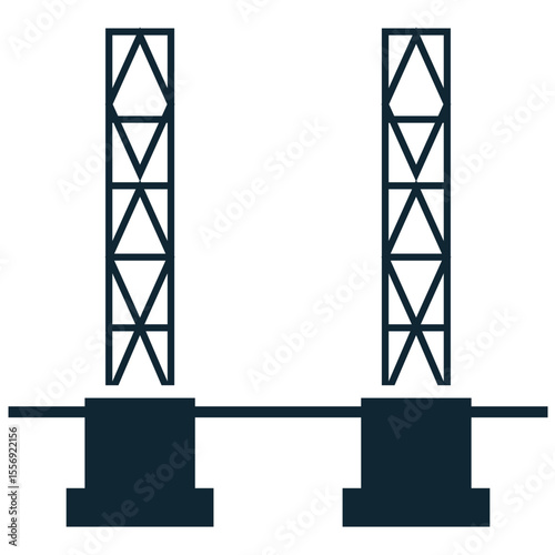 Construction foundation icon vector, representing the base of a structure and strong beginnings. Ideal for building projects, stability concepts, engineering plans, and new developments.