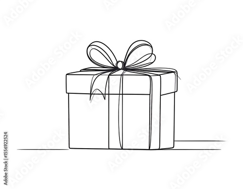 Simple line drawing of a gift box
