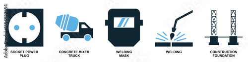 Set construction icon vector illustrating building a scene or stage. Ideal for film, theater, events, exhibition design, and creative production themes.	