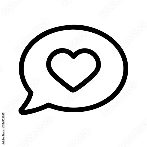 Chat bubble with heart symbol speech bubble love