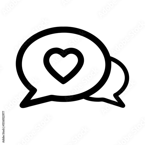 Chat bubble with heart symbol speech bubble message
