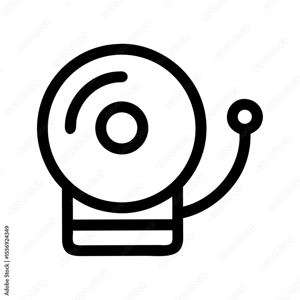 Classic school bell silhouette on white background education vintage Classic school bell silhouette on white background education vintage