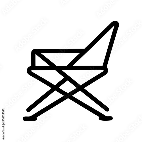 Foldable camping chair silhouette on white background outdoor furniture portable seating