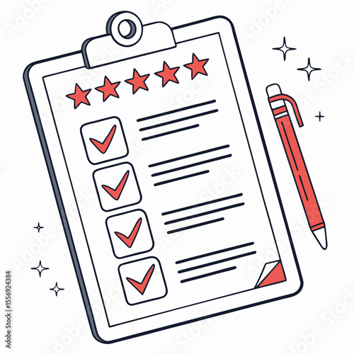 Checklist with stars and pen to do list task management