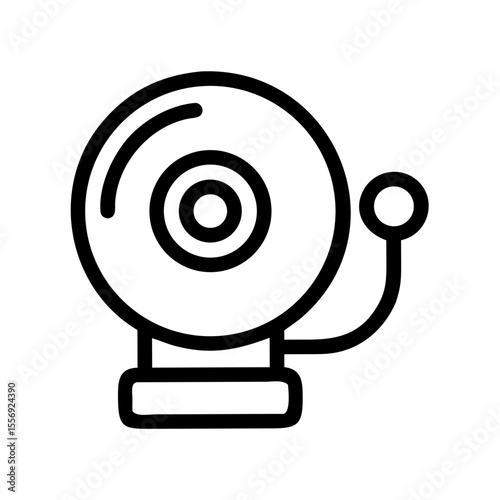 Classic school bell silhouette on white background education learning