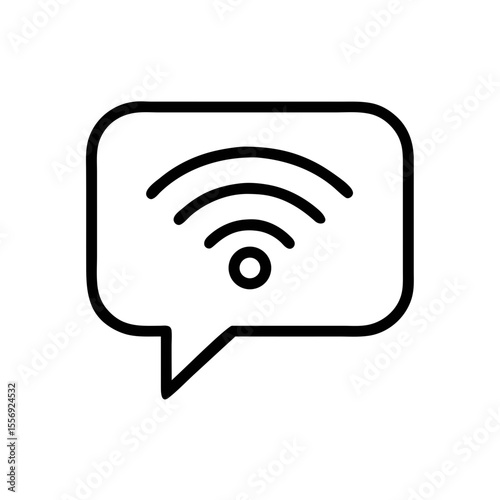 Wi-Fi Signal Icon Inside Chat Bubble for Wireless Communication Concept