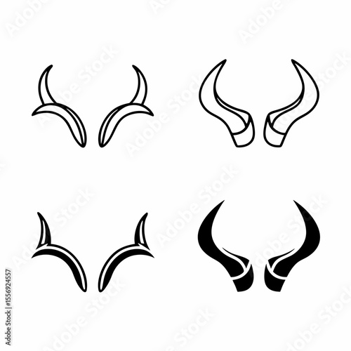 Devil horns set demonic gothic