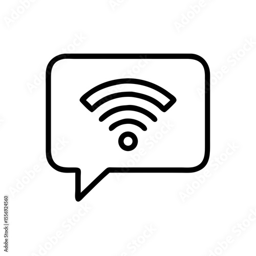 Wi-Fi Signal Speech Bubble Icon for Communication and Connectivity Concepts