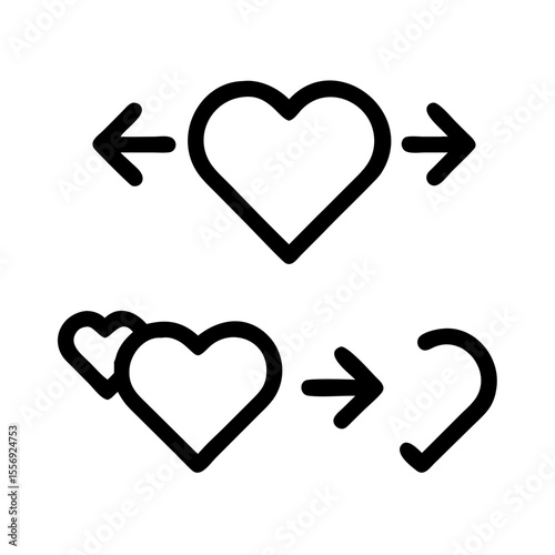 Heart pierced by arrow symbol love romance