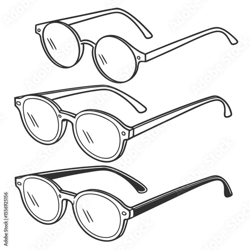 Eyewear collection outline drawing glasses spectacles
