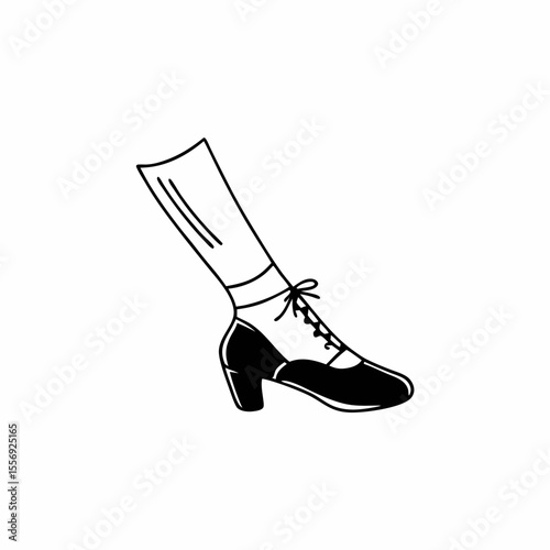 Vintage shoe with sock lace up high heel