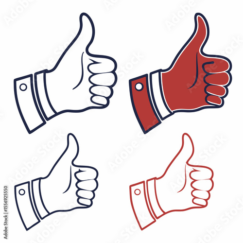 Thumbs up hand gesture icons approval like