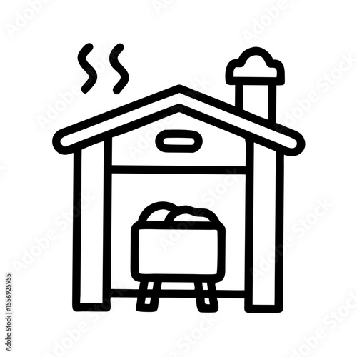 Rustic Smokehouse Building with Chimney and Smoke structure architecture