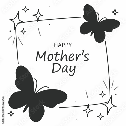 Happy Mothers Day butterflies sparkles greeting celebration