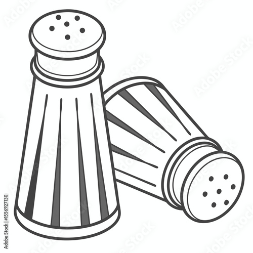 Black and white salt and pepper shakers with holes on top salt shaker seasoning