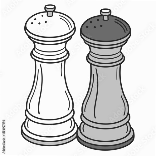 Pair of salt and pepper grinders salt shaker kitchenware