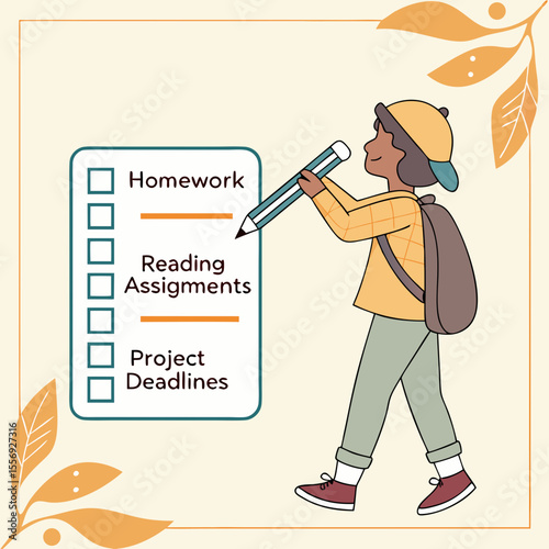 Person with checklist and pencil homework reading