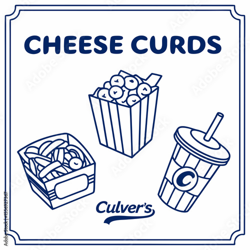 Cheese curds drink and fries with Culver's logo fried cheese french fries