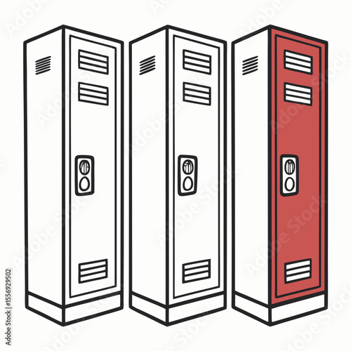 Row of School Lockers hallway storage