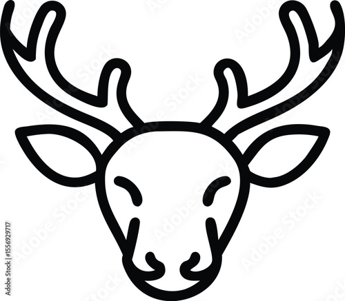 Vibrant neon moose head outline presents an eye catching modern animal depiction