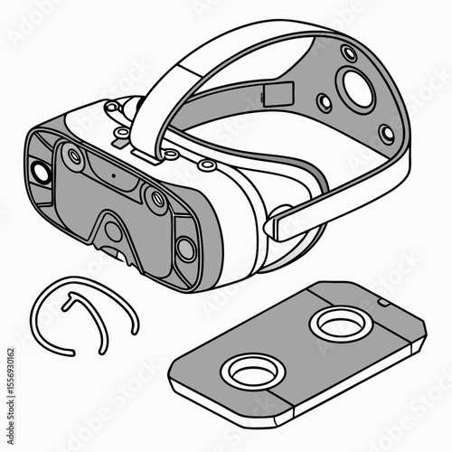 Virtual reality headset components disassembled technology