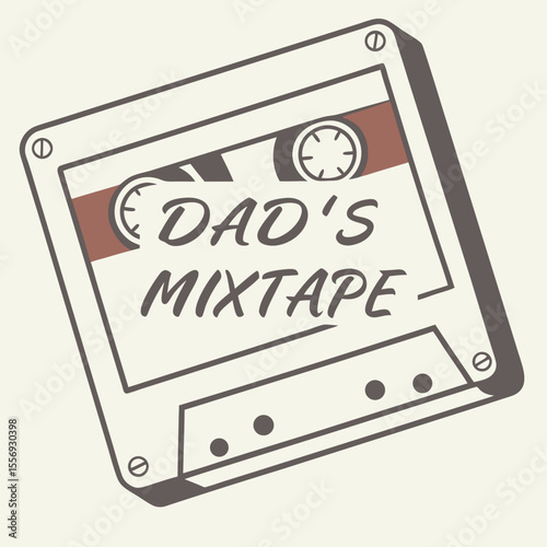 Vintage cassette tape with brown red label and dark gray text mixtape retro