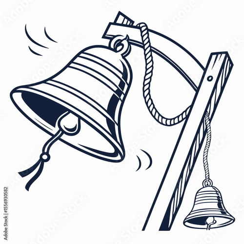 School bell ringing with rope ringing bell icon