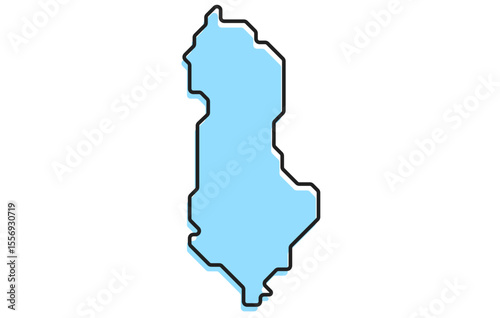 A simple stylized map of the country of Albania