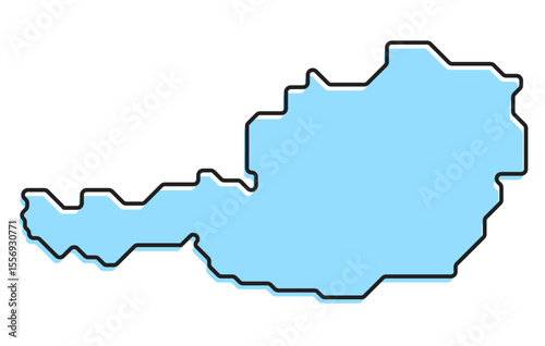 A simple stylized map of the country of Austria
