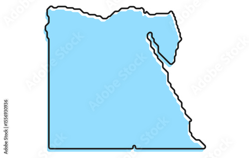 A simple stylized map of the country of Egypt