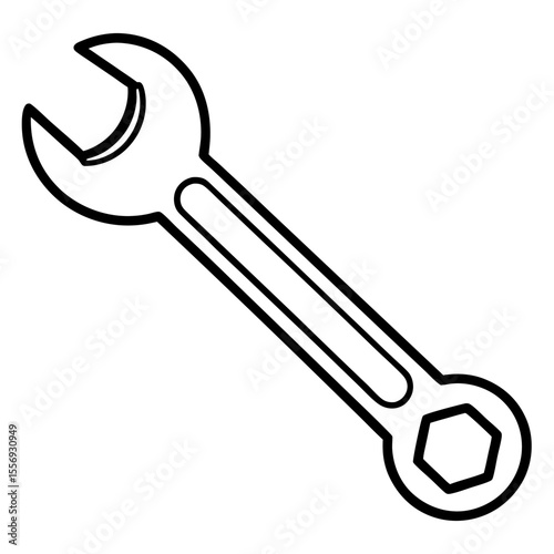 Spanner Tool Art Vector