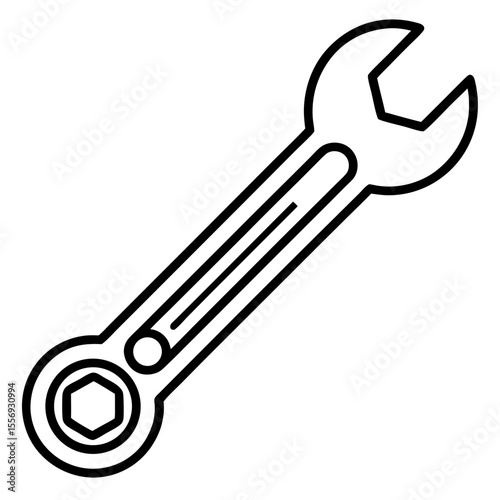 Spanner Tool Art Vector