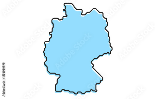 A simple stylized map of the country of Germany