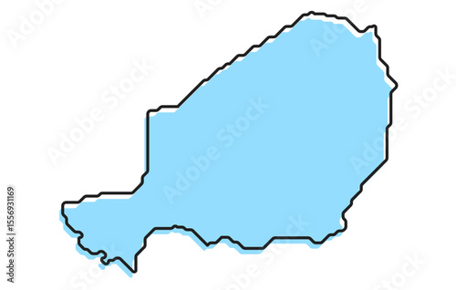 A simple stylized map of the country of Niger