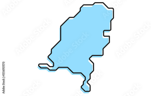 A simple stylized map of the country of Netherlands