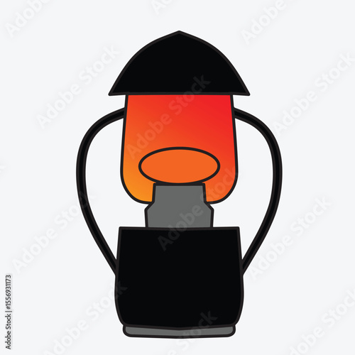 vintage old oil lamp vector illustration