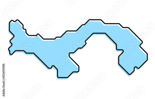 A simple stylized map of the country of Panama