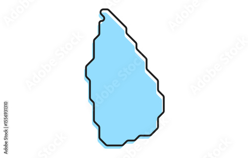 A simple stylized map of the country of Sri Lanka